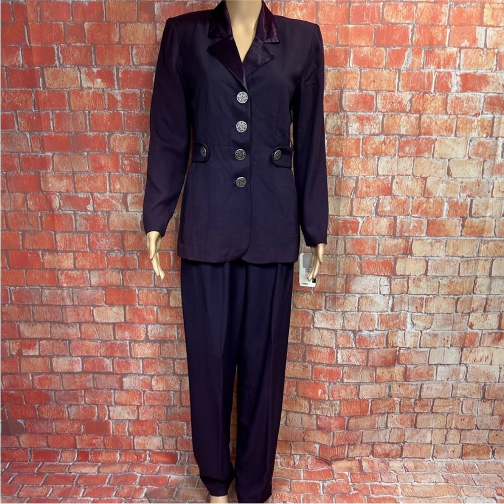 Virgo II Vintage 90’s Deadstock Satin Trimmed Pantsuit